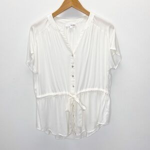 Isla Maude White Tie Front Blouse Sz S